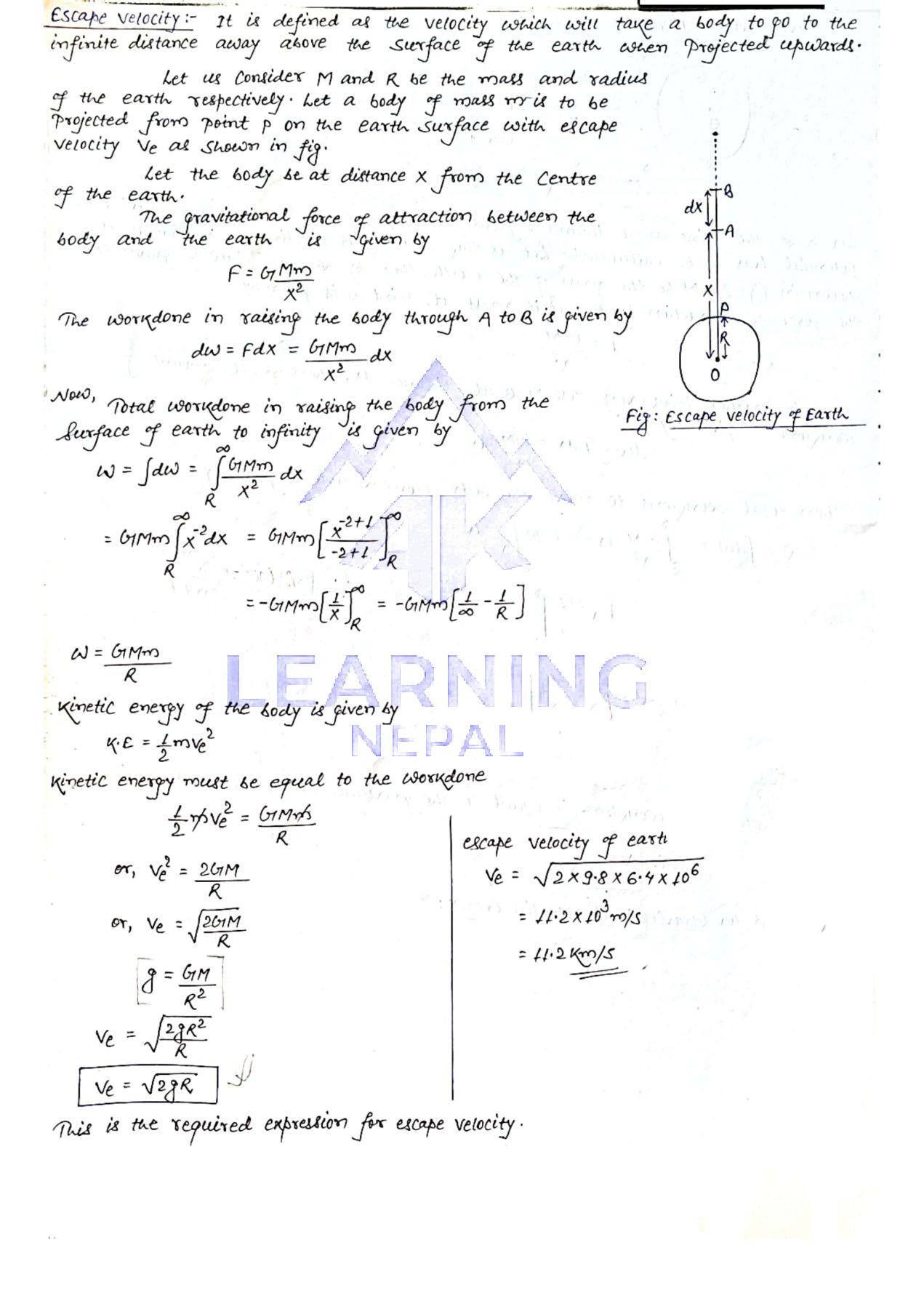 escape velocity in physics
