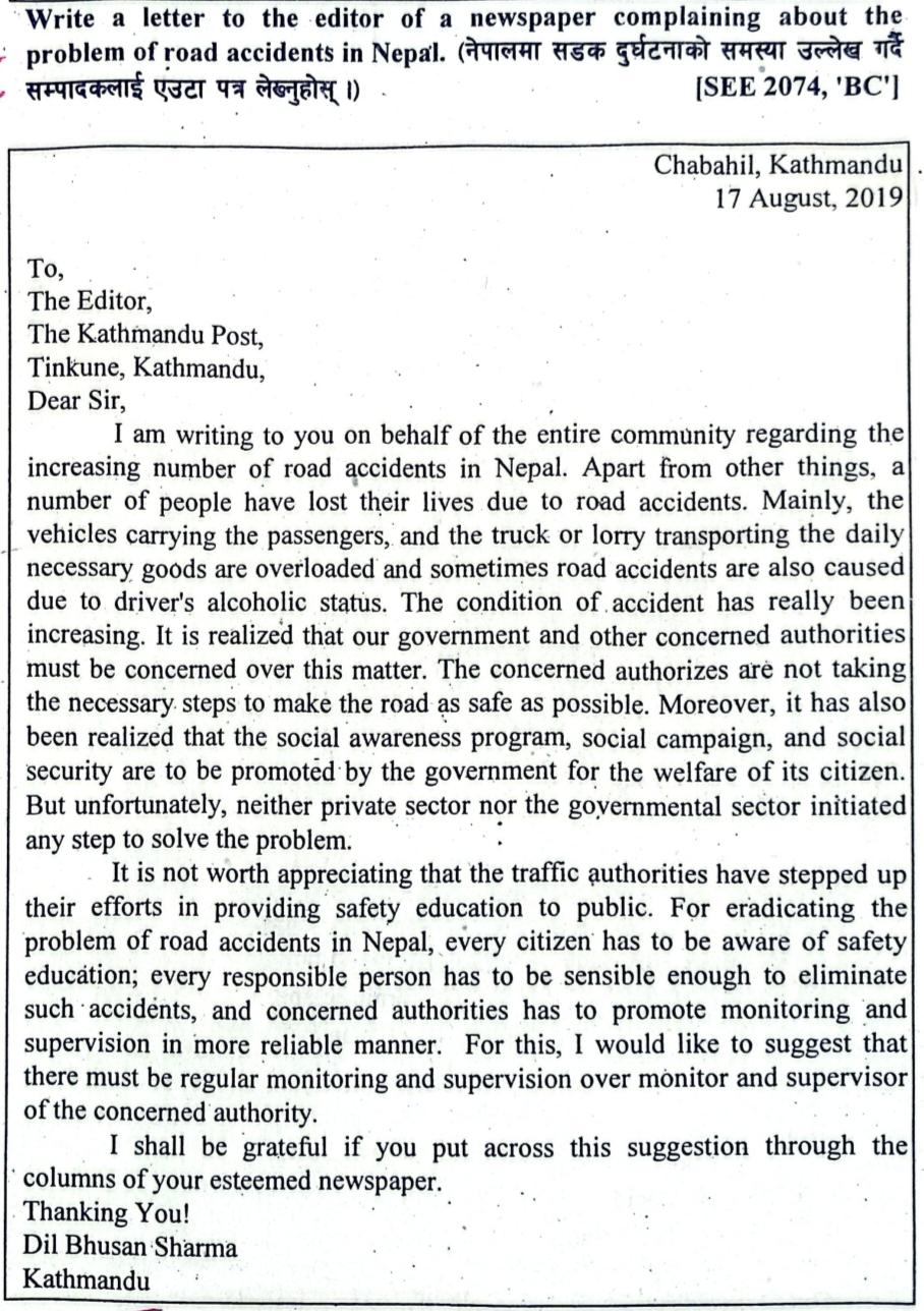 problem of road accidents in Nepal