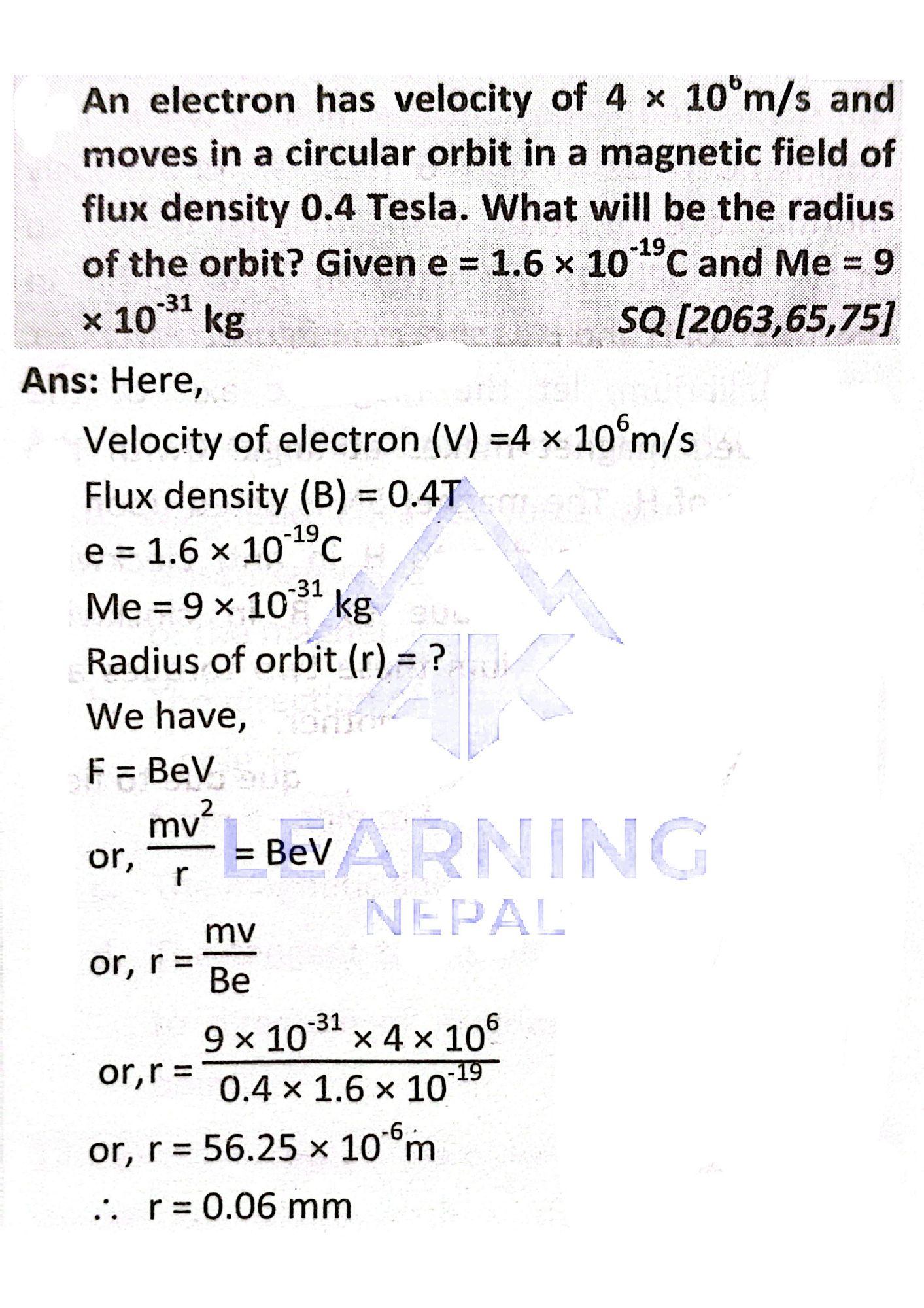 electron moves in circular orbit in a magnetic field