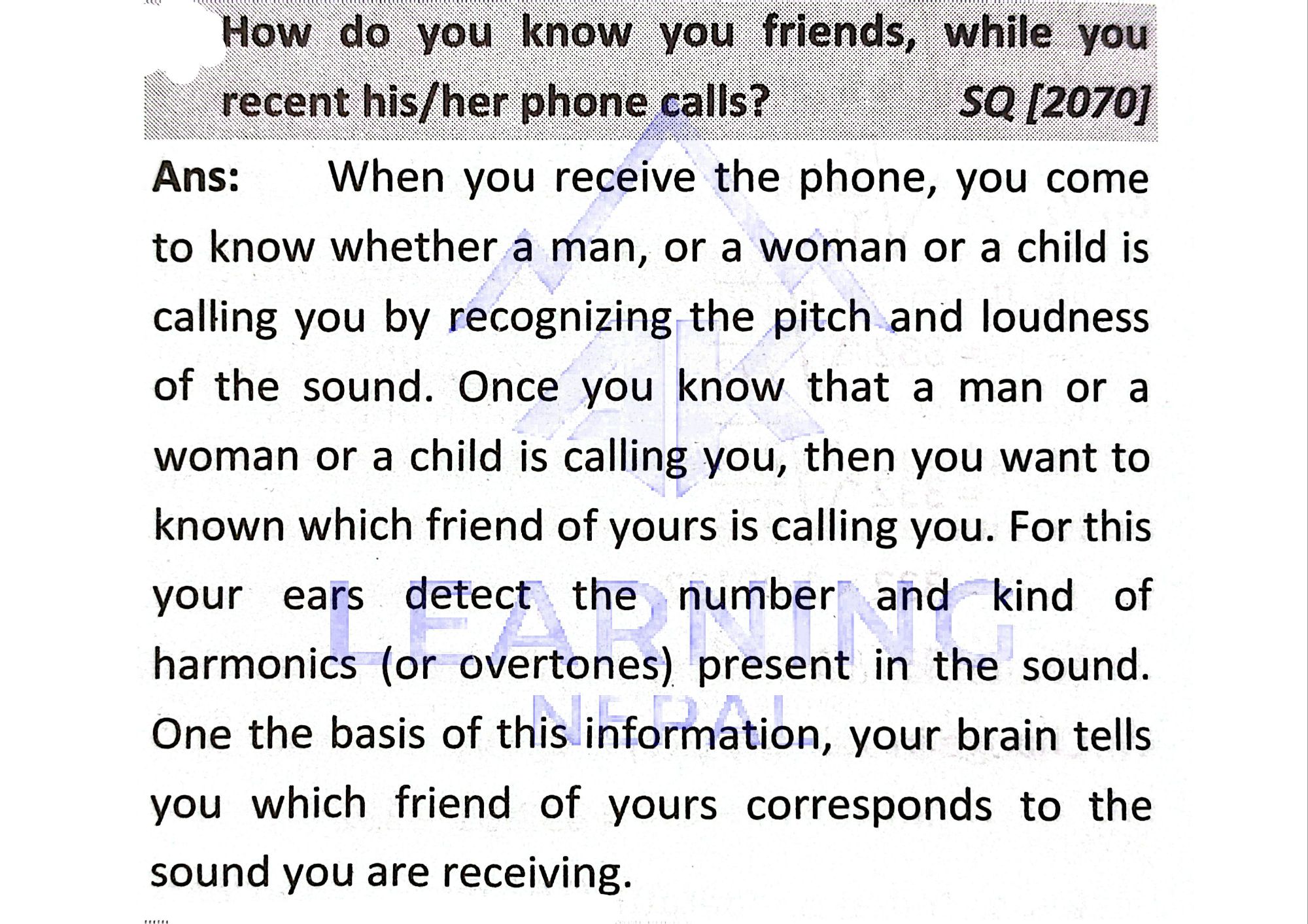 how do you know your friends while you receive his phone calls