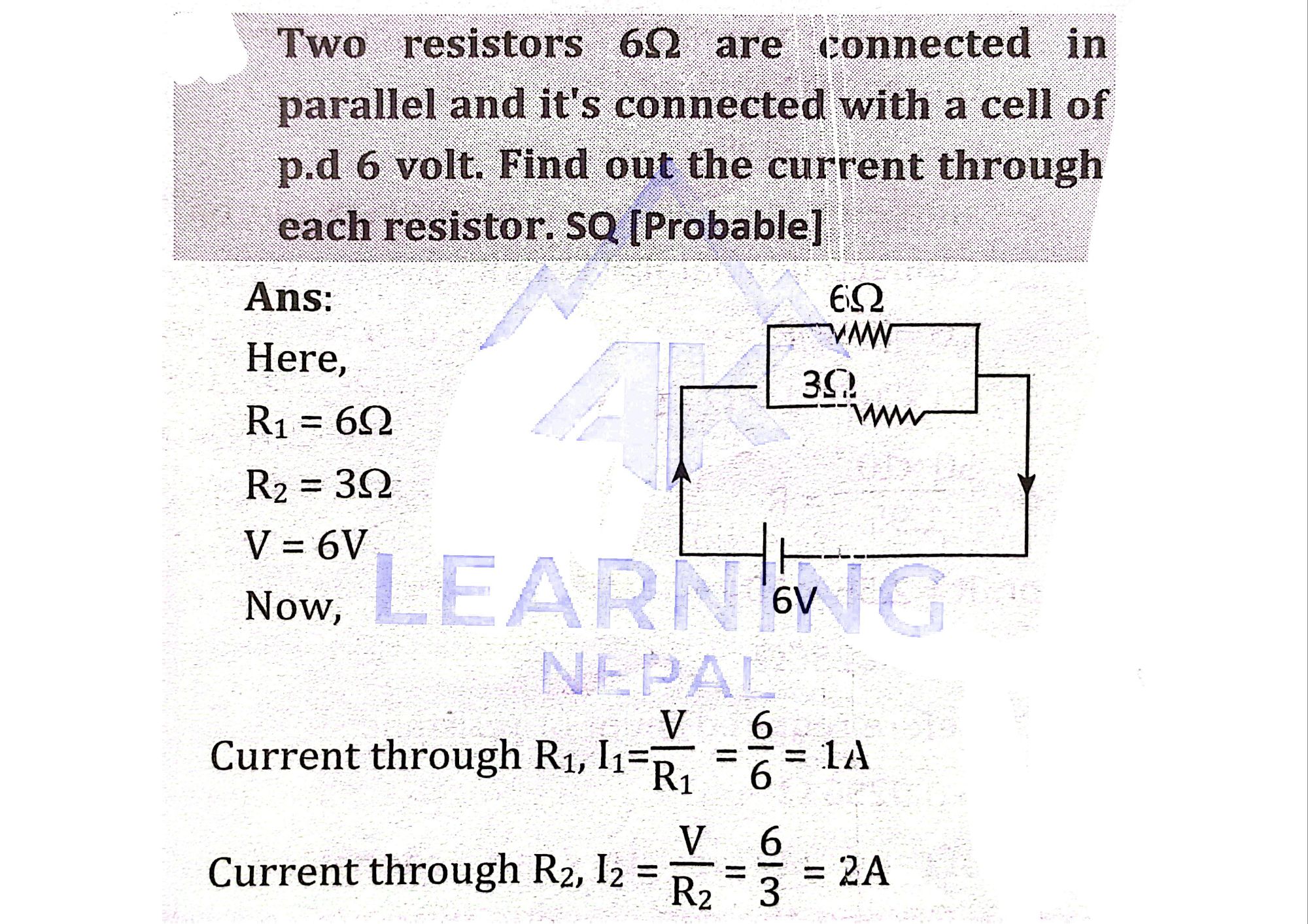 two resistors 60 ohm connected in parallel