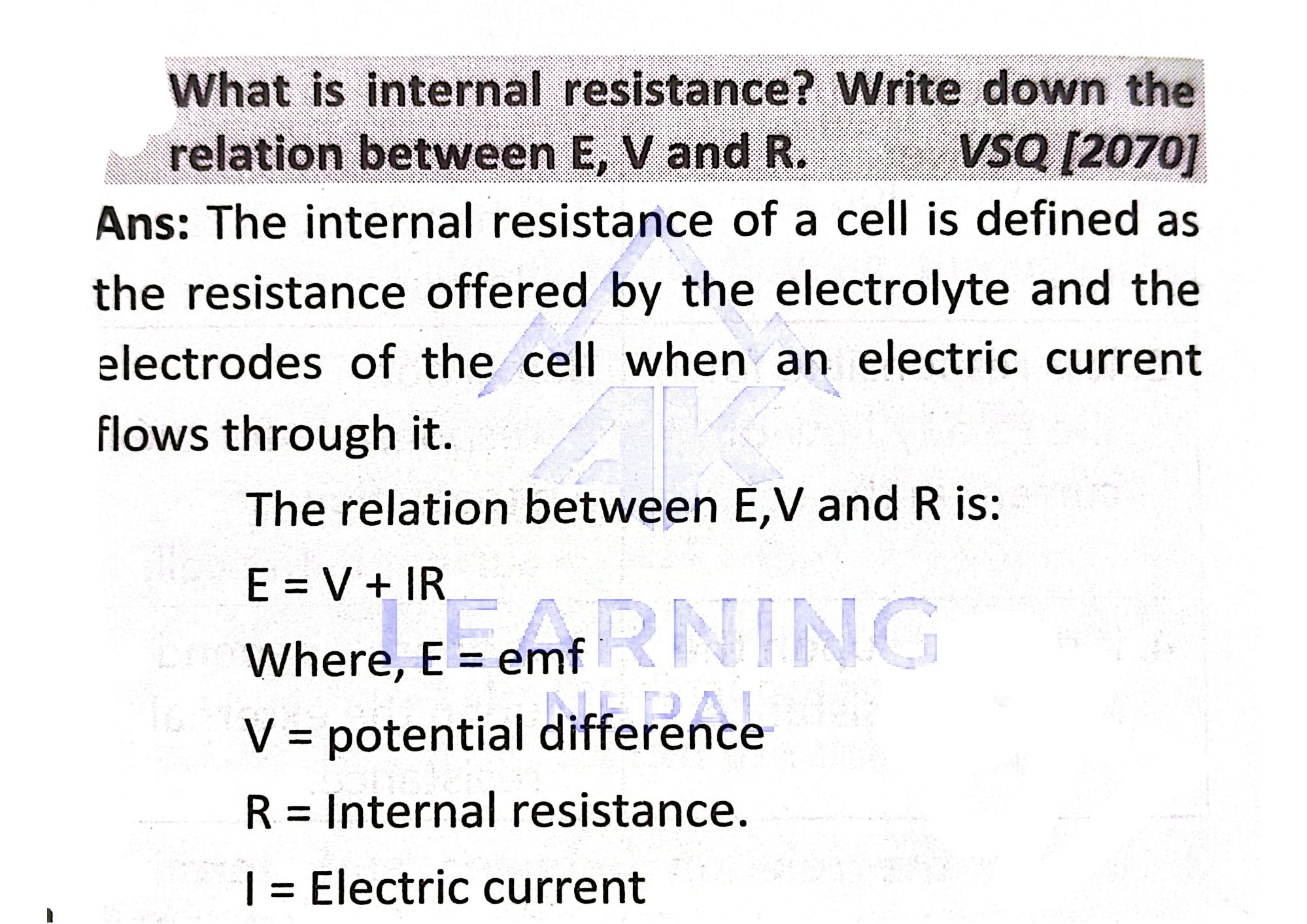 what is internal resistance