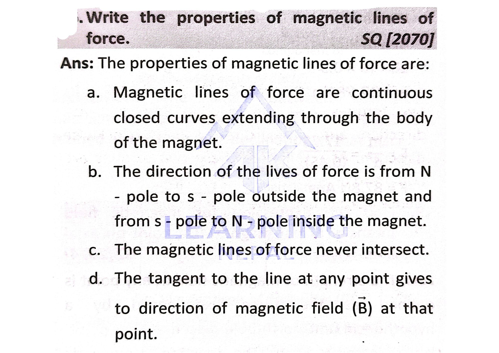 properties of magnetic lines of force